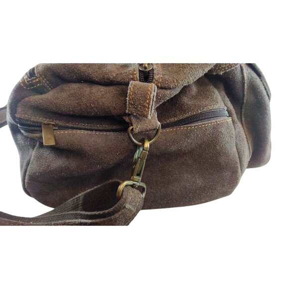 Vintage David King Brown Suede Duffle Bag With Multiple Pockets/Adjustable Strap - Picture 10 of 14